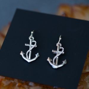Sterling silver anchor earrings